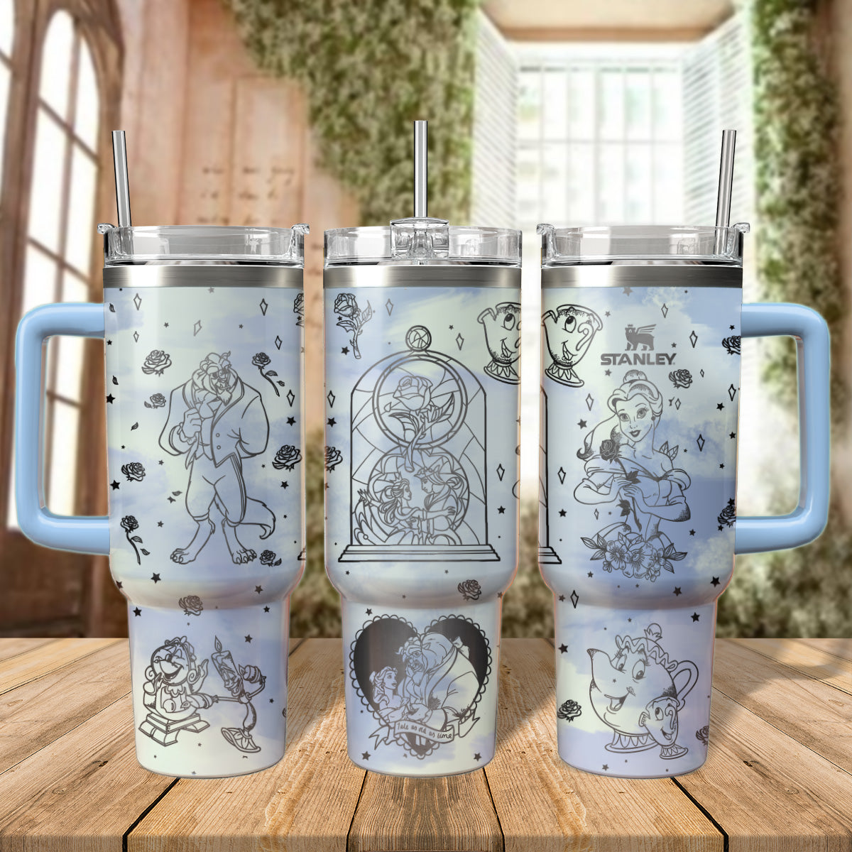 Beauty and the Beast Laser Engraved Tumbler 40 oz - 501HLHNTB041