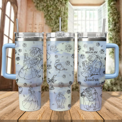 Custom Disney Beauty and the Beast Cute Tumbler 40oz - 501HLHNTB040