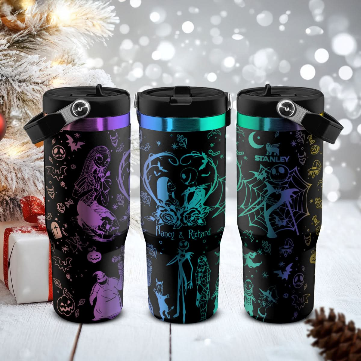 Custom Name Couple Nightmare IceFlow 40oz Tumbler - 408HLHNTB110