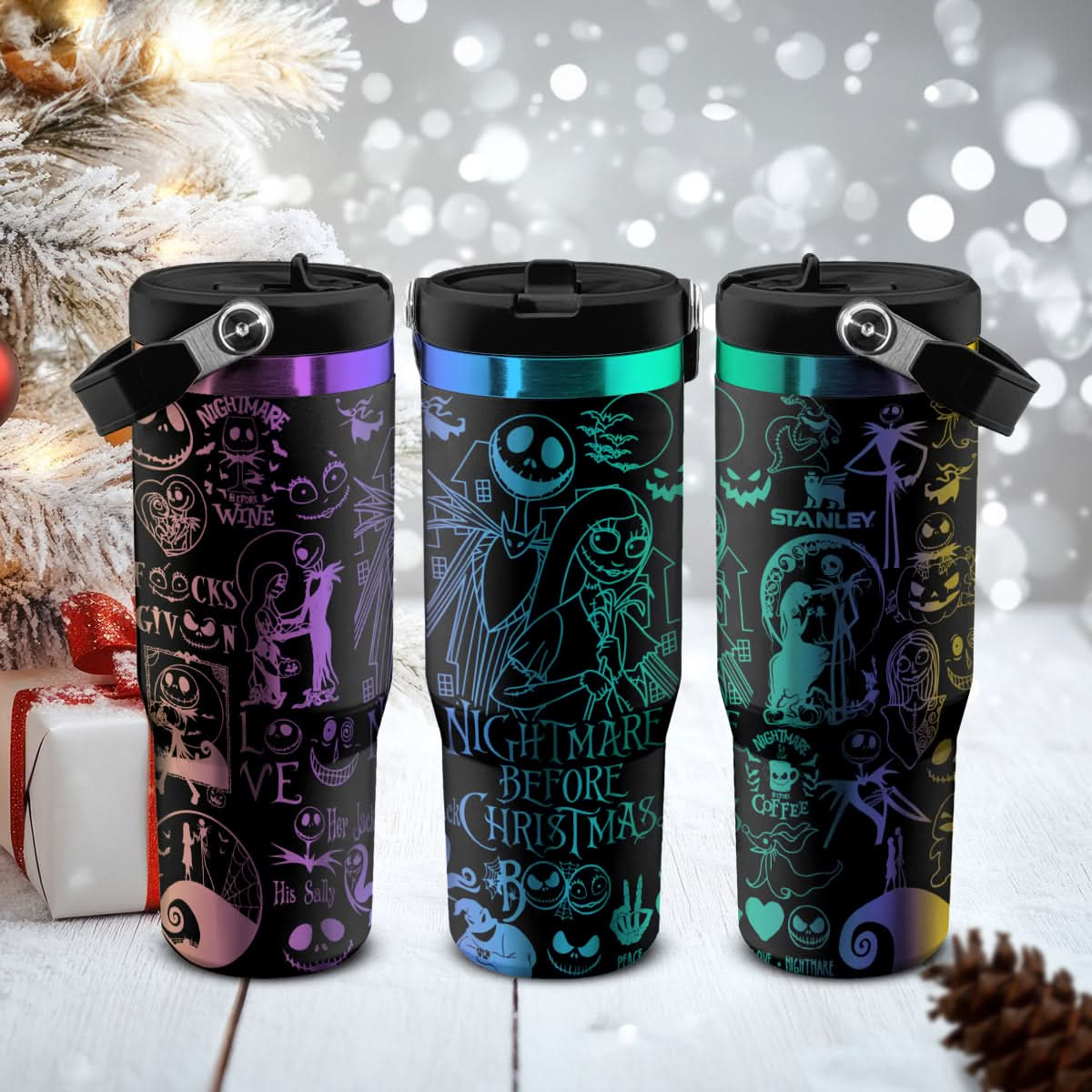 Jack, Sally The Nightmare Christmas IceFlow 40oz Tumbler - 408HLHNTB082