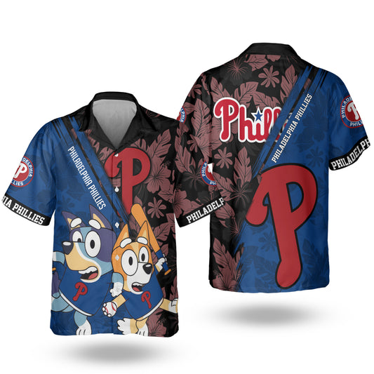 Philadelphia Phillies Bluey Bingo Hawaiian Shirt