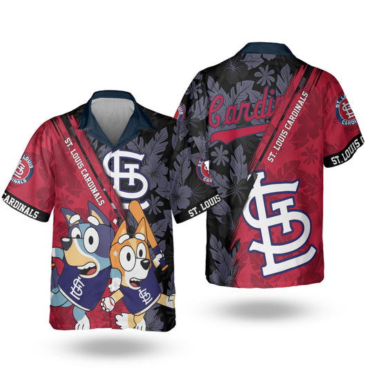 St. Louis Cardinals Bluey Bingo Hawaiian Shirt