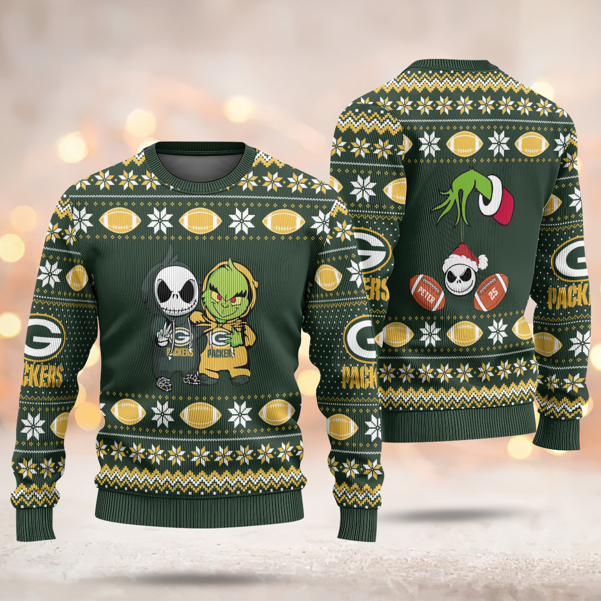 Custom Football Grinch Nightmare Ugly Sweater - 411TT-US009