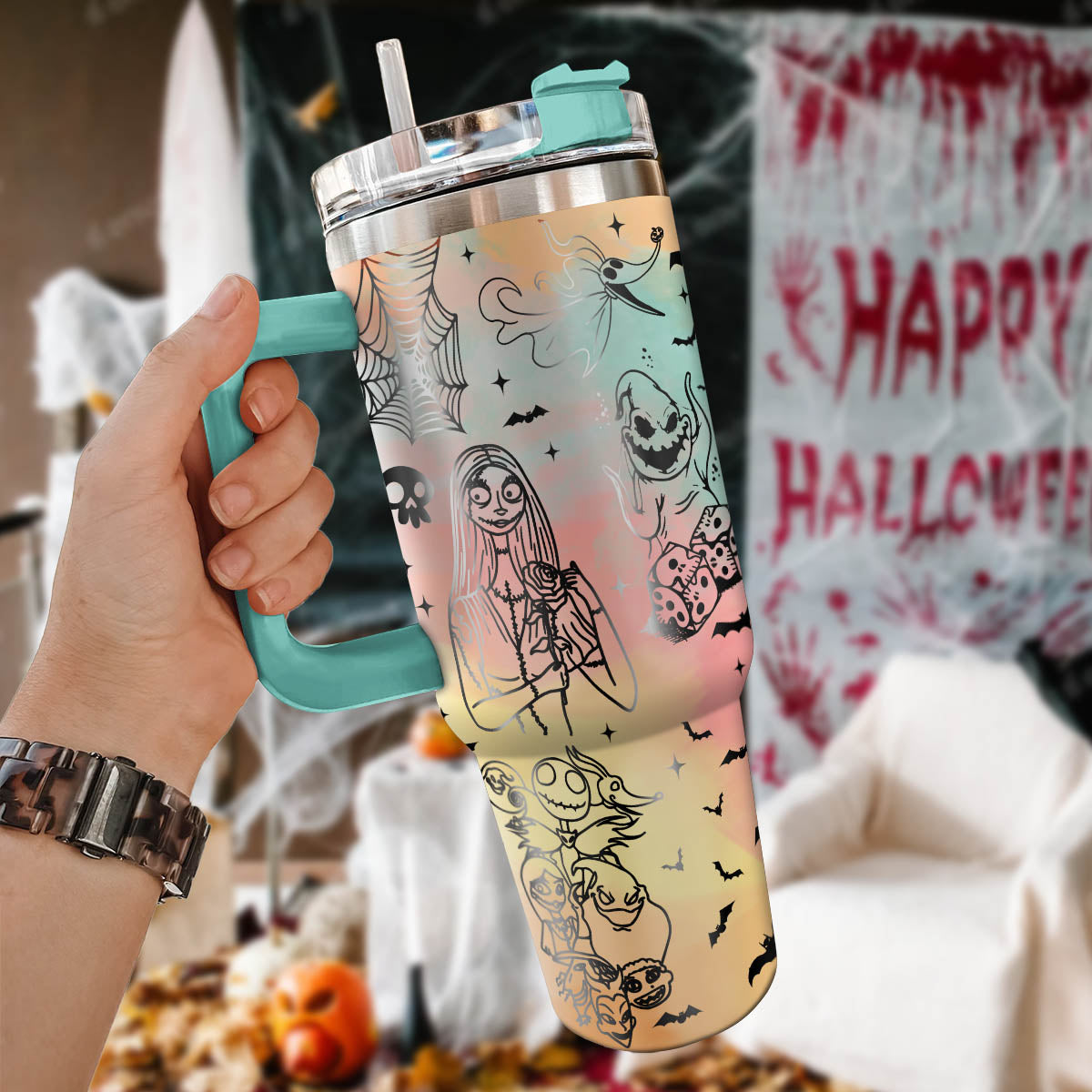 Custom Name Couple The Nightmare Before Stanley 40 oz Tumbler