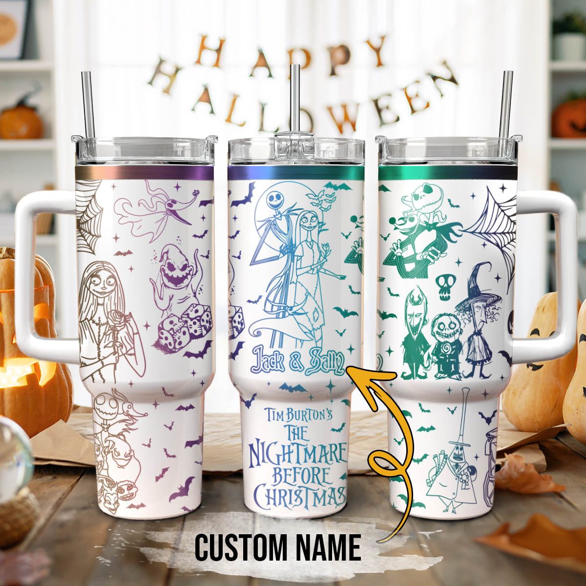 Custom Name Couple The Nightmare Before Stanley 40 oz Tumbler