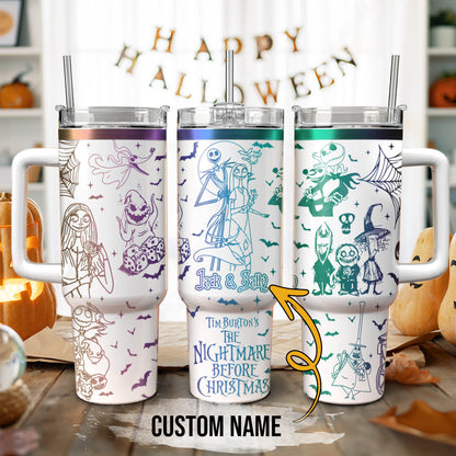 Custom Name Couple The Nightmare Before Stanley 40 oz Tumbler