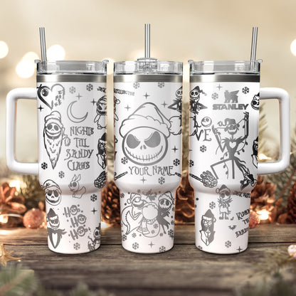 Custom Name Jack Skellington Christmas 40oz Tumbler - 410QA-TB048