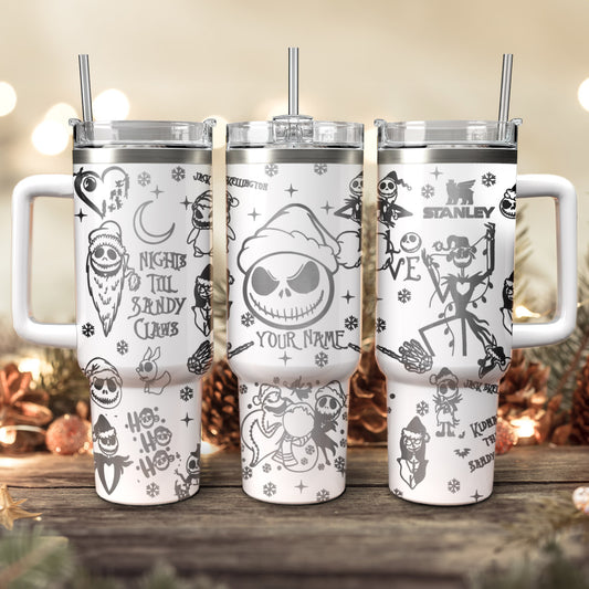 Custom Name Jack Skellington Christmas 40oz Tumbler - 410QA-TB048