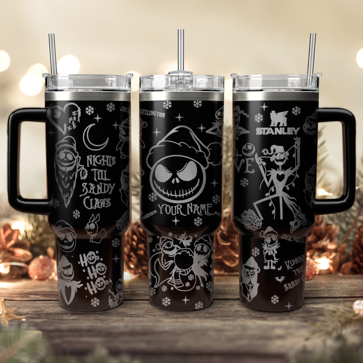 Custom Name Jack Skellington Christmas 40oz Tumbler - 410QA-TB048