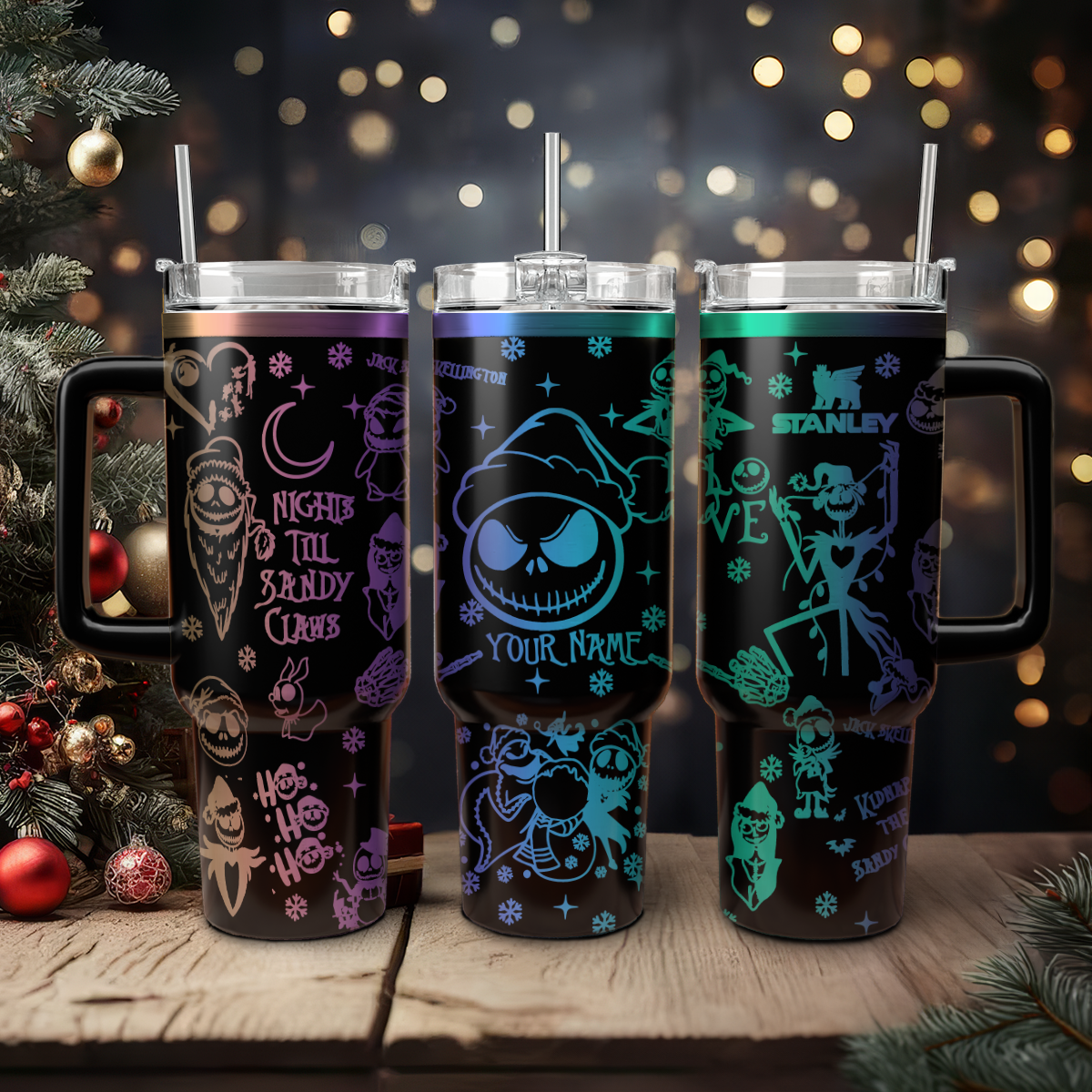 Custom Name Jack Skellington Christmas 40oz Tumbler - 410QA-TB048