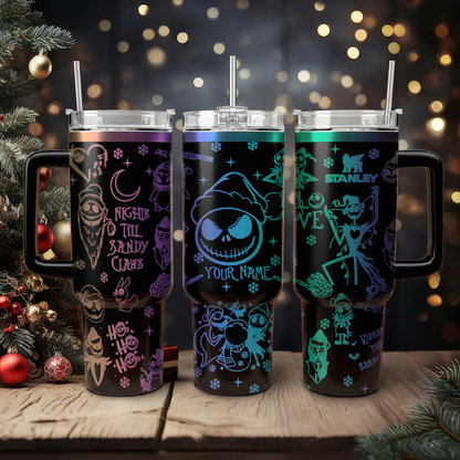 Custom Name Jack Skellington Christmas 40oz Tumbler - 410QA-TB048