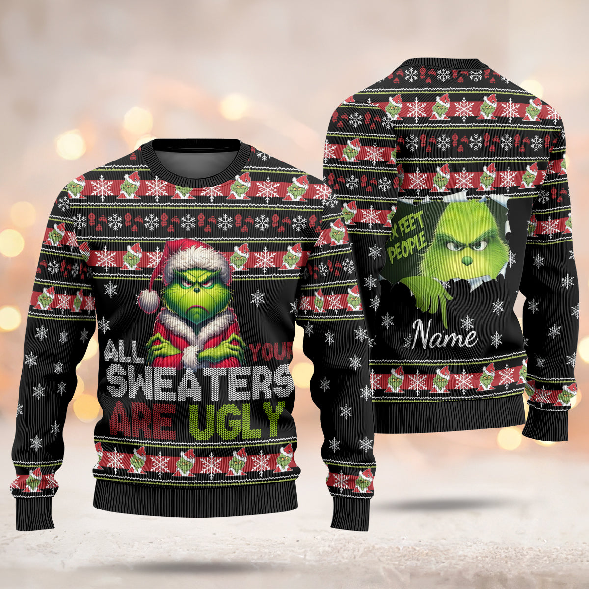 Custom Grinch Ugly Sweater - 411QA-US004