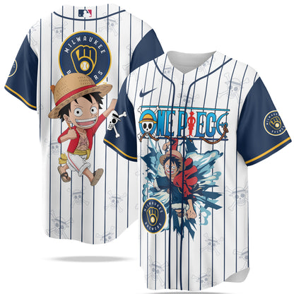 MLB Milwaukee Brewers  X One Piece Baseball Jersey