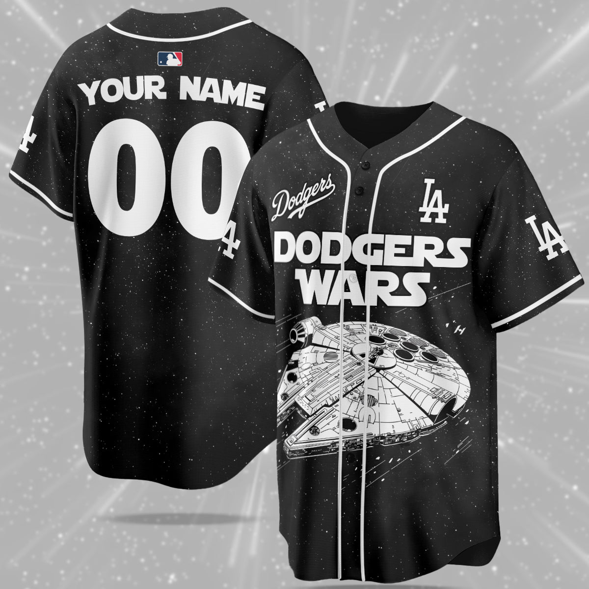 Custom Name Los Angeles Dodgers MLB x Star Wars Edition Jersey