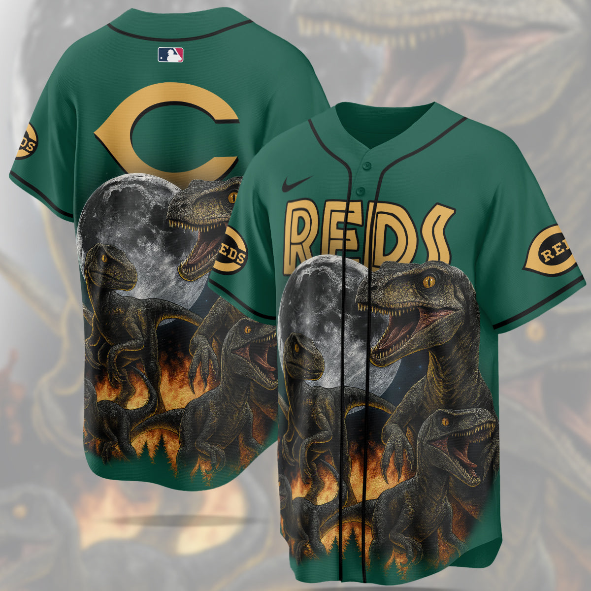 Cincinnati Reds MLB x Jurassic World New Era Baseball Jersey