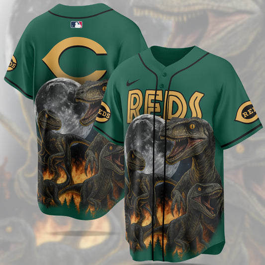Cincinnati Reds MLB x Jurassic World New Era Baseball Jersey