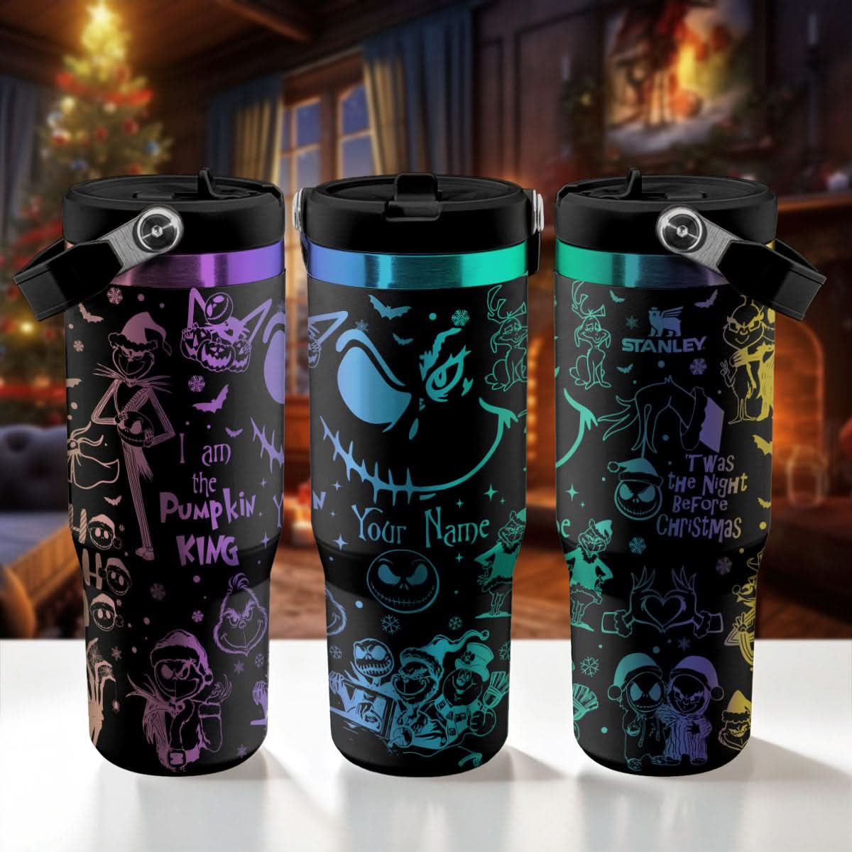 Custom The Nightmare Before Christmas and Grinch IceFlow 40oz Tumbler - 410QATLTB019