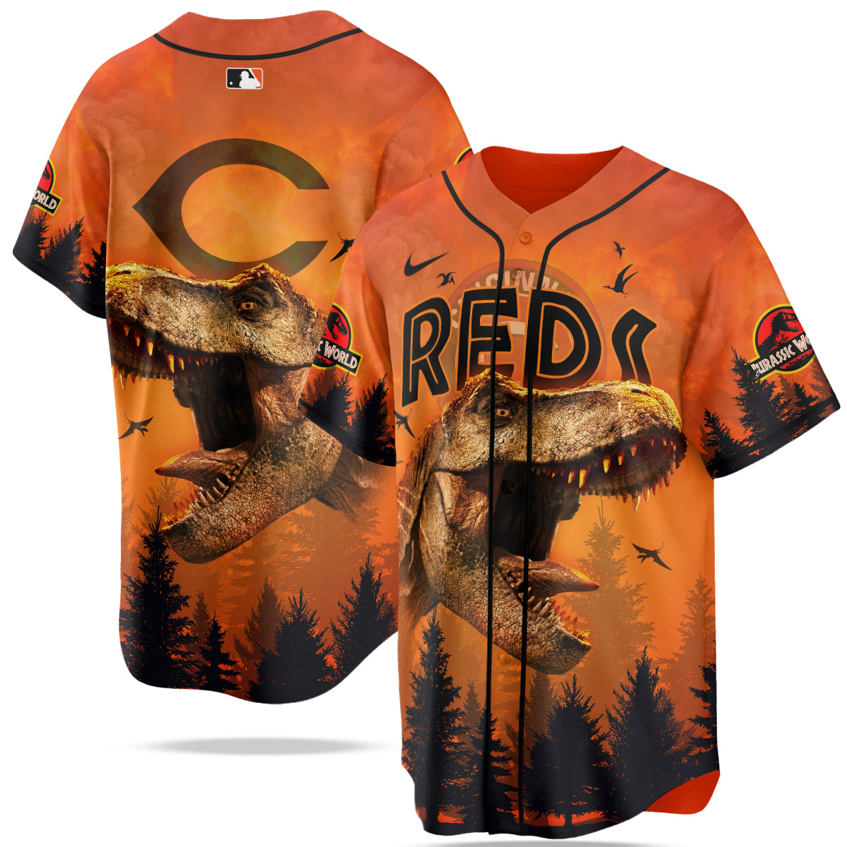 Cincinnati Reds MLB x Jurassic World New Era Baseball Jersey