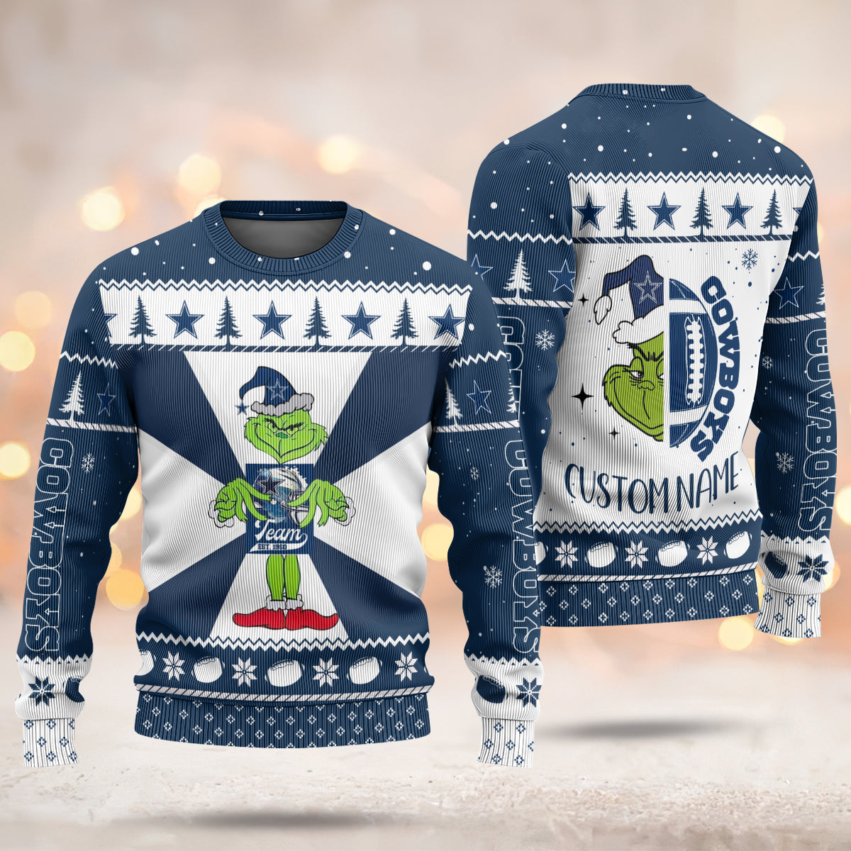 Custom Dallas Grinch Ugly Sweater - 411TT-US006