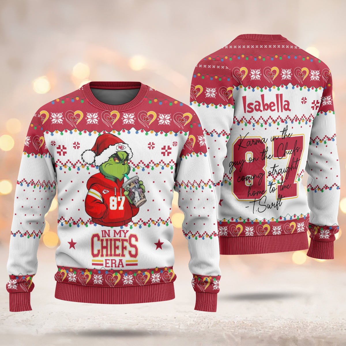 Custom TS Chiefs Grinch Chiefs Ugly Sweater - 411QA-US010