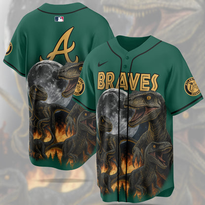 Atlanta Braves MLB x Jurassic World New Era Baseball Jersey