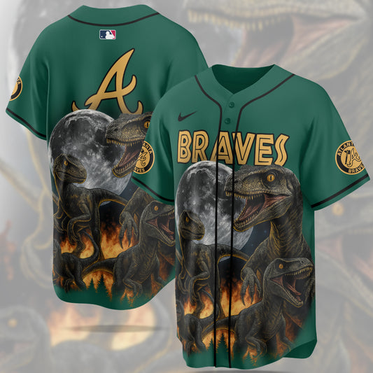 Atlanta Braves MLB x Jurassic World New Era Baseball Jersey
