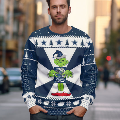 Custom Dallas Grinch Ugly Sweater - 411TT-US006