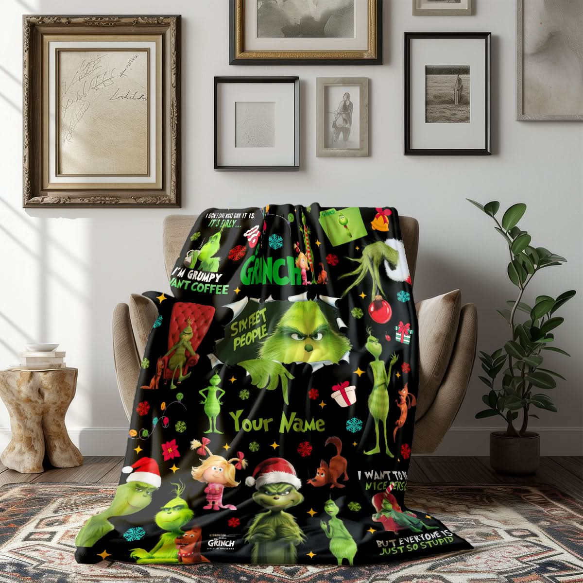 Custom Grinch Blanket - 410QATLBL007