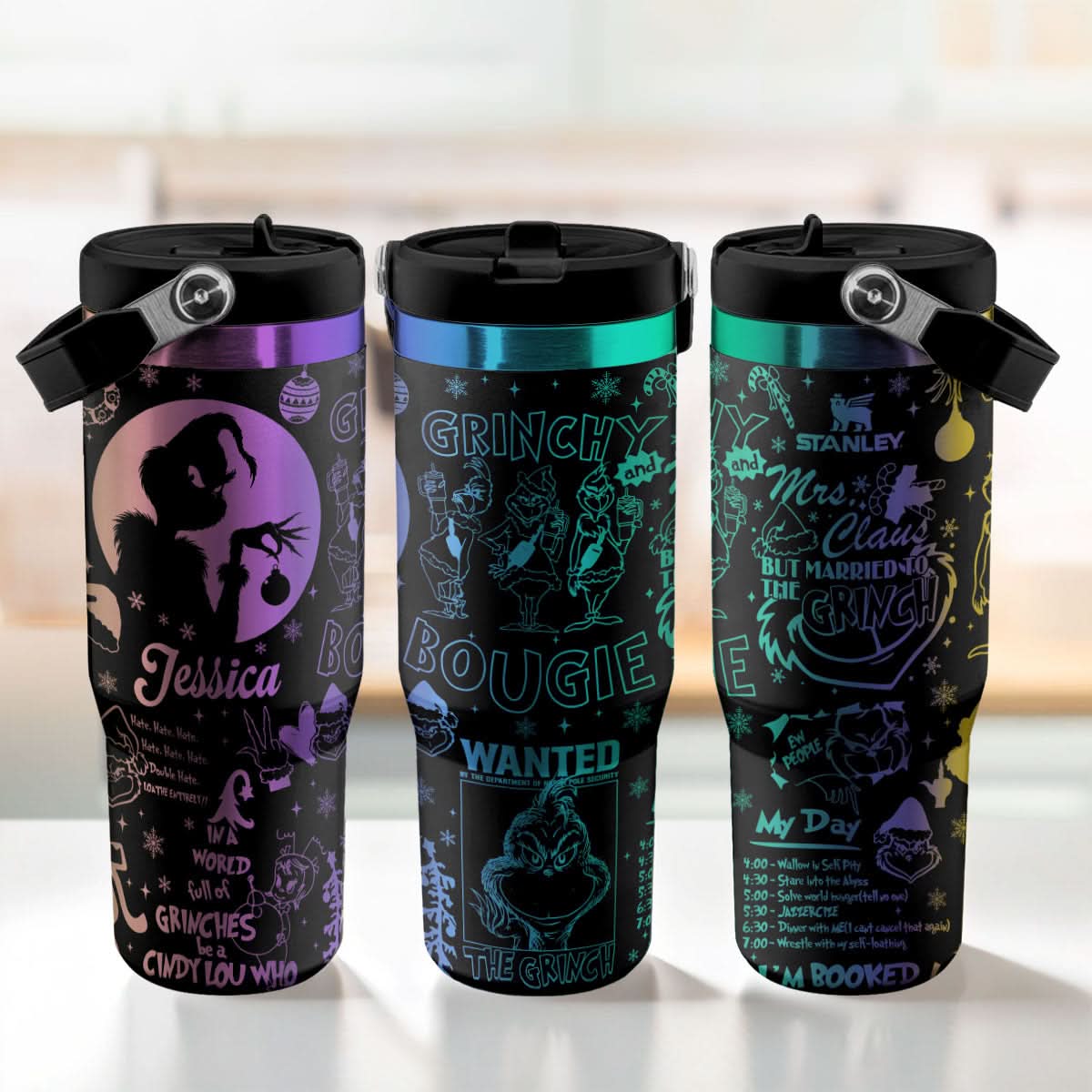 Custom Name Grinch IceFlow 40oz Tumbler - 410HLTLTB006