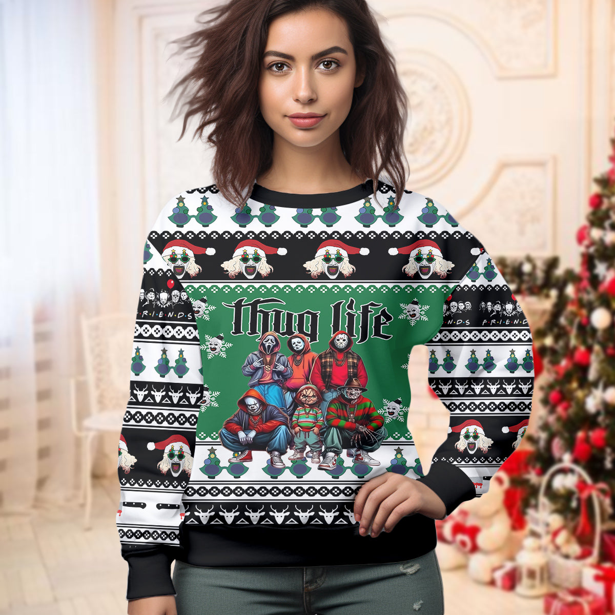 Christmas Horror Character Ugly Sweater _ 411TT- US025