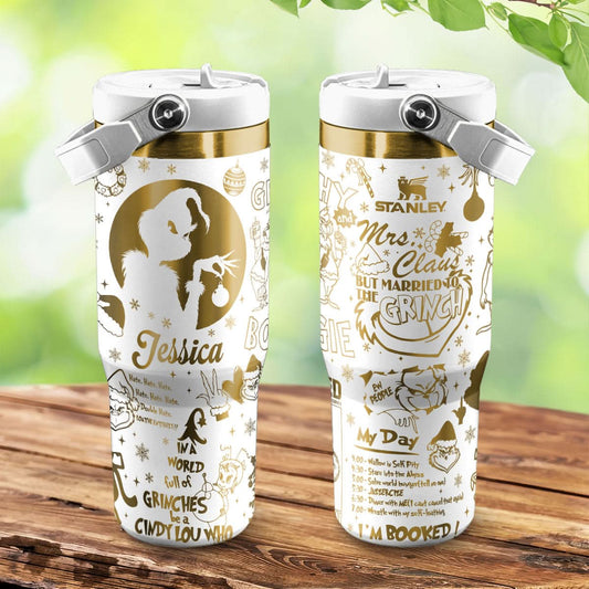 Custom Name Grinch IceFlow 40oz Tumbler - 410HLTLTB006