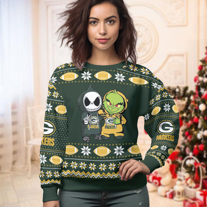 Custom Football Grinch Nightmare Ugly Sweater - 411TT-US009