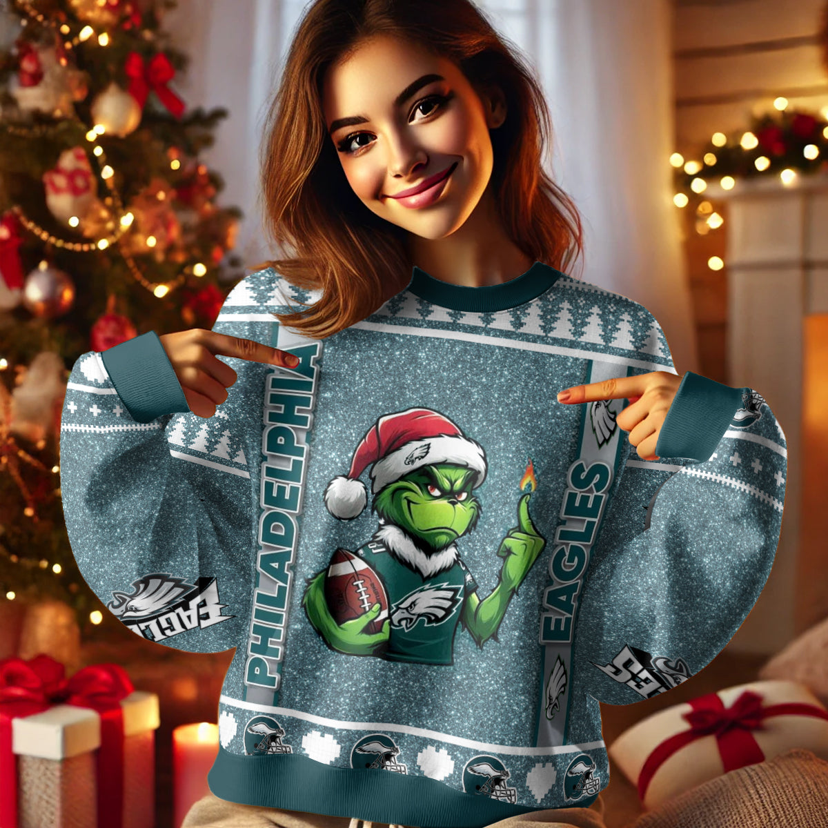 A Best Gift For Fan, Custom Football Teams  Ugly Sweater _ 411MC-US021