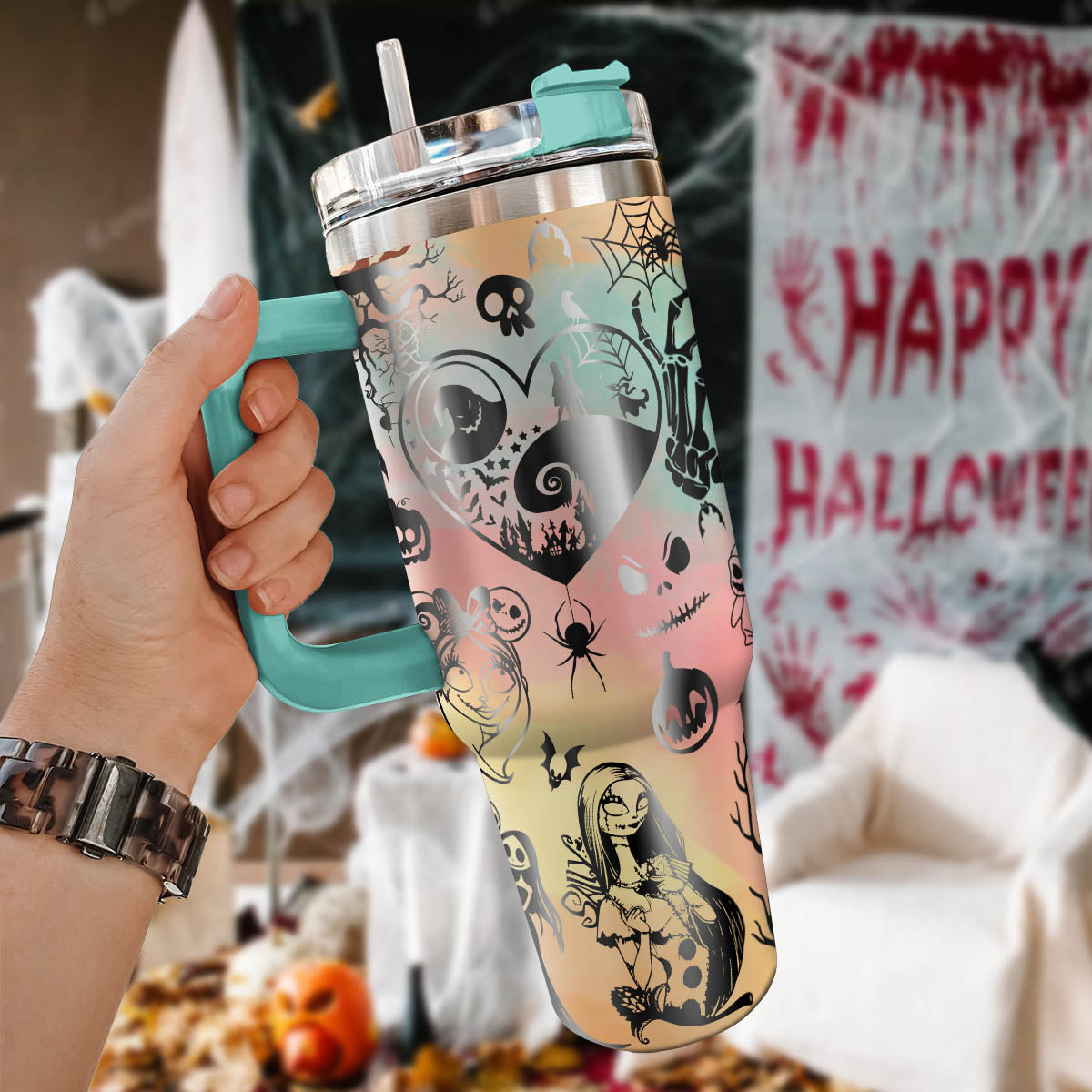 Nightmare Christmas Engraved Stanley 40oz Tumbler