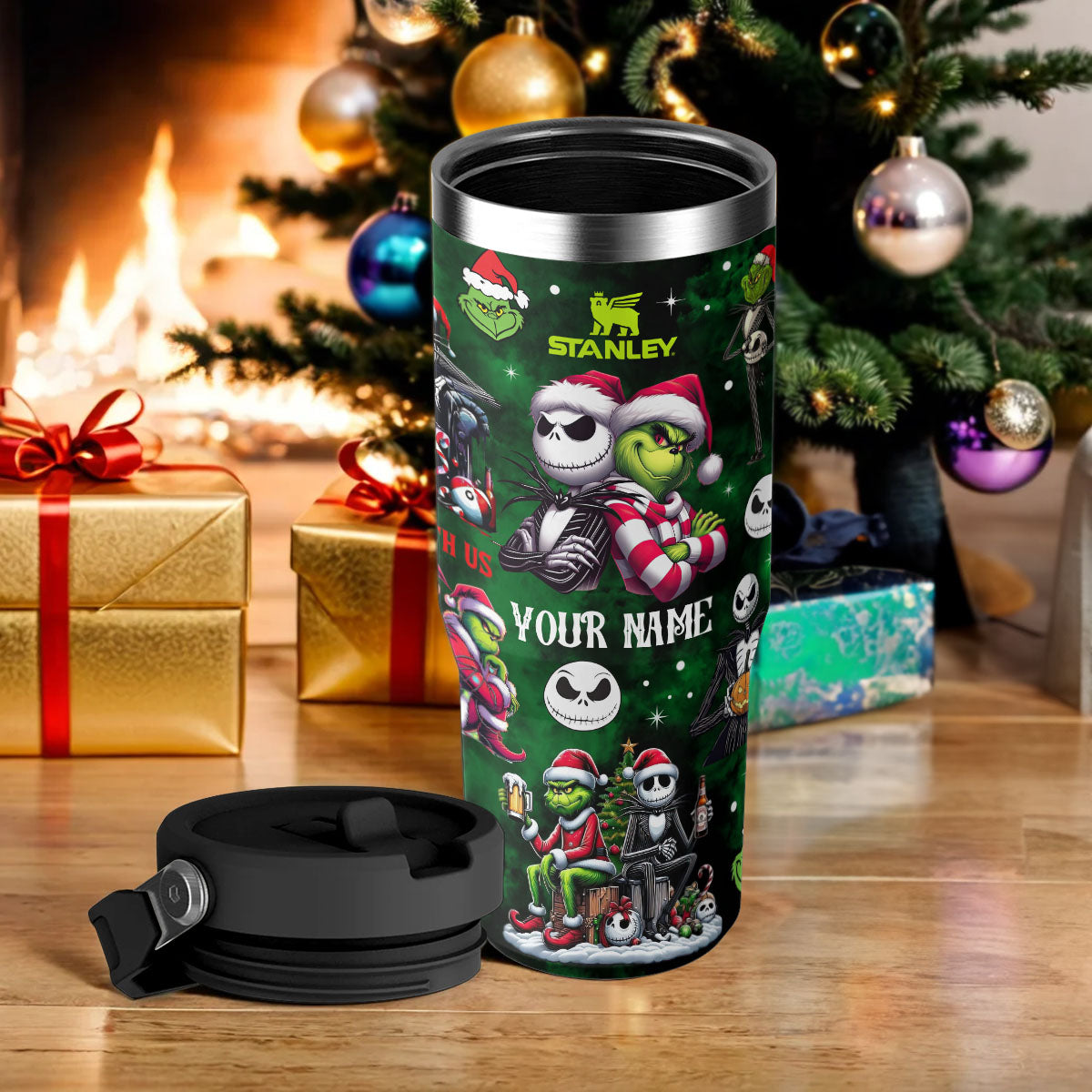 Custom Couple Grinch and The Nightmare Before Christmas, Gift For Christmas IceFlow 40oz Tumbler - 410QATLTB034