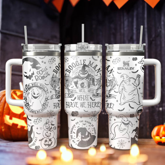 Oogie Boogie Man Nightmare Christmas Tumbler, Halloween Engraved Tumbler 40oz