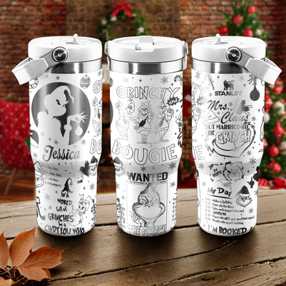 Custom Name Grinch IceFlow 40oz Tumbler - 410HLTLTB006