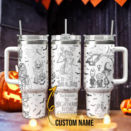 Custom Name Couple The Nightmare Before Stanley 40 oz Tumbler