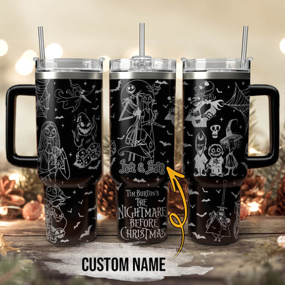 Custom Name Couple The Nightmare Before Stanley 40 oz Tumbler