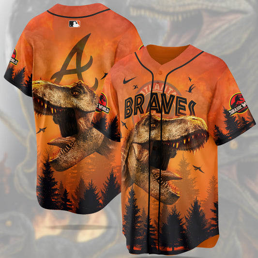 Atlanta Braves MLB x Jurassic World New Era Baseball Jersey