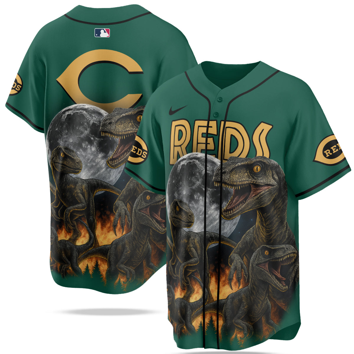 Cincinnati Reds MLB x Jurassic World New Era Baseball Jersey