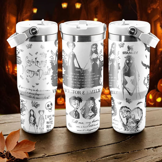 Custom Corpse Bride IceFlow 40oz Tumbler - 409VTTLTB057