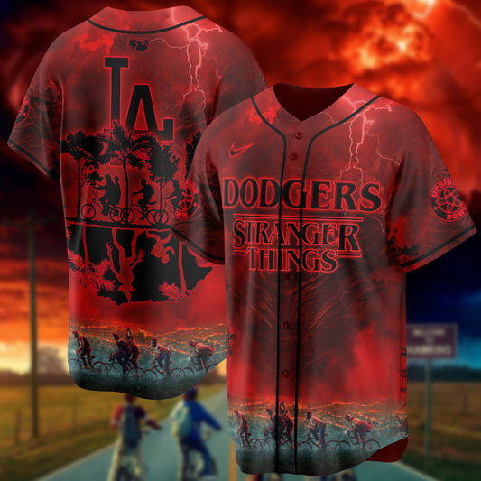 Los Angeles Dodgers MLB x Stranger Things Movies Baseball Jersey