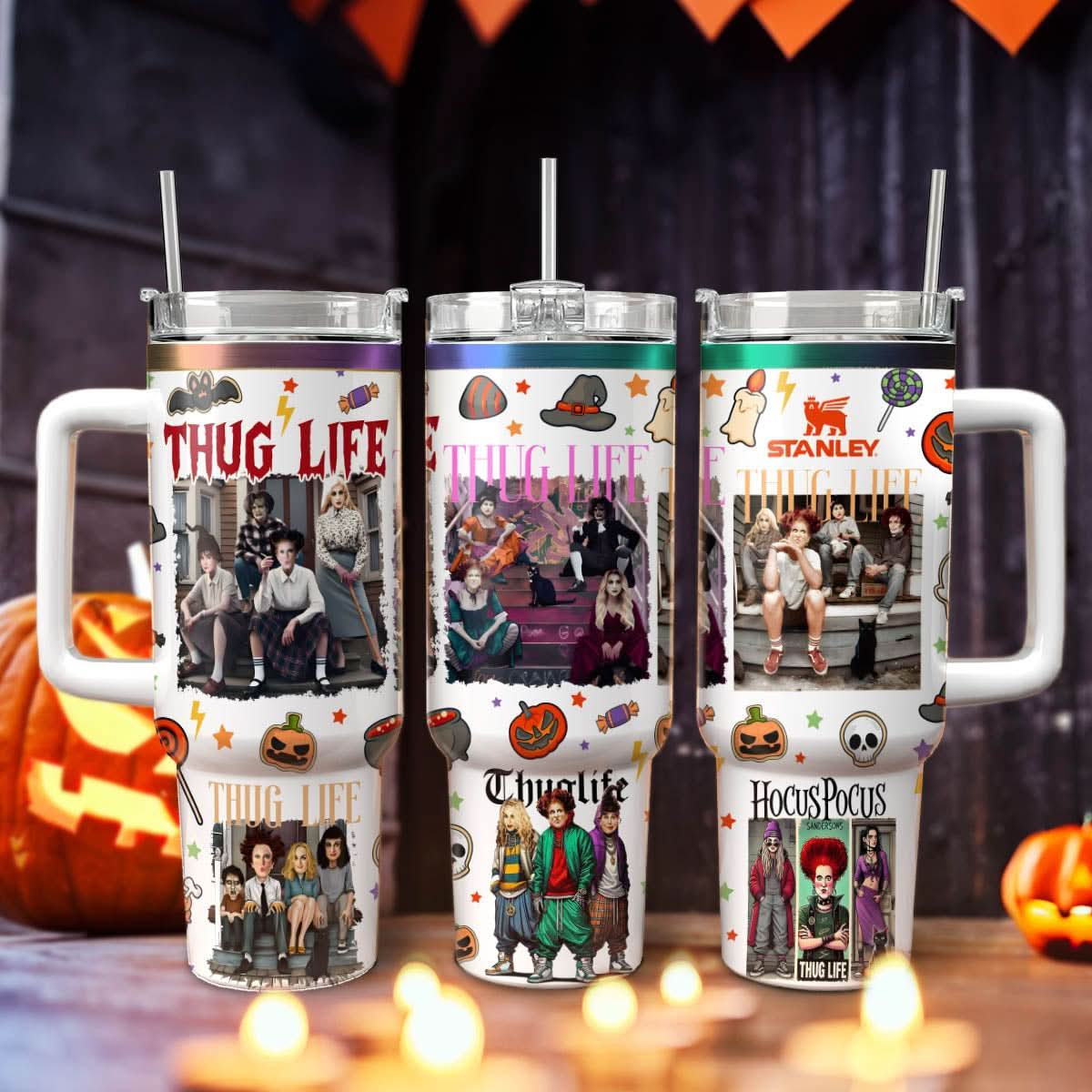 Hocus Pocus Thug Life 40oz Custom Tumbler - 409VTTLTB016