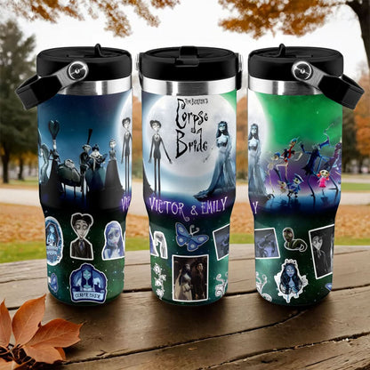 Custom Corpse Bride IceFlow 40oz Tumbler - 409VTTLTB055