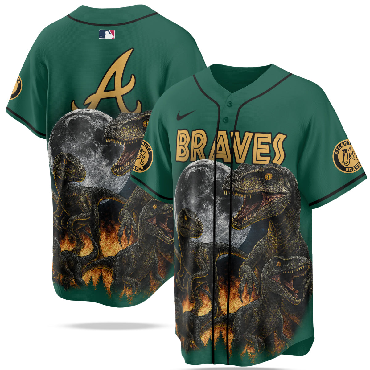Atlanta Braves MLB x Jurassic World New Era Baseball Jersey
