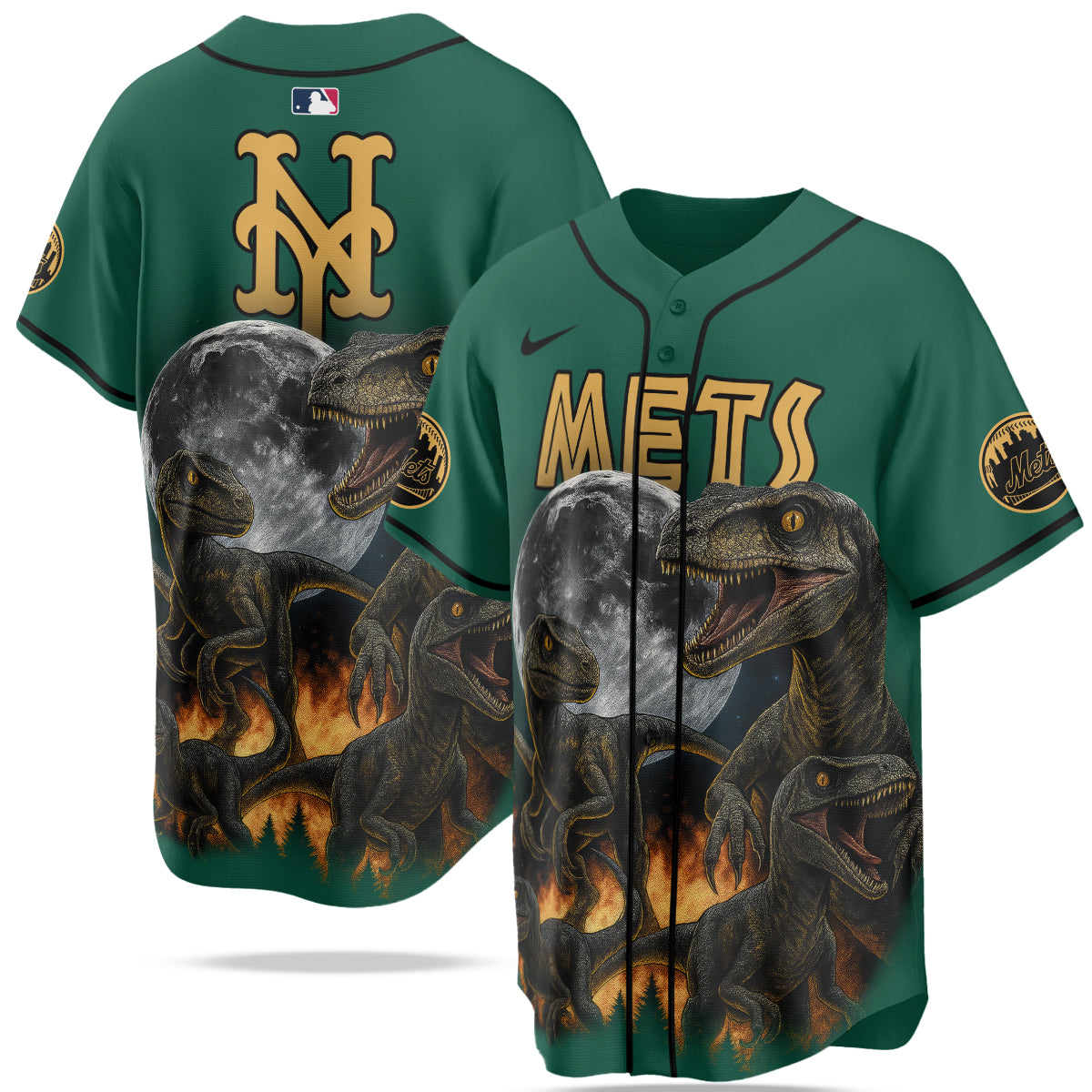 New York Mets MLB x Jurassic World New Era Baseball Jersey