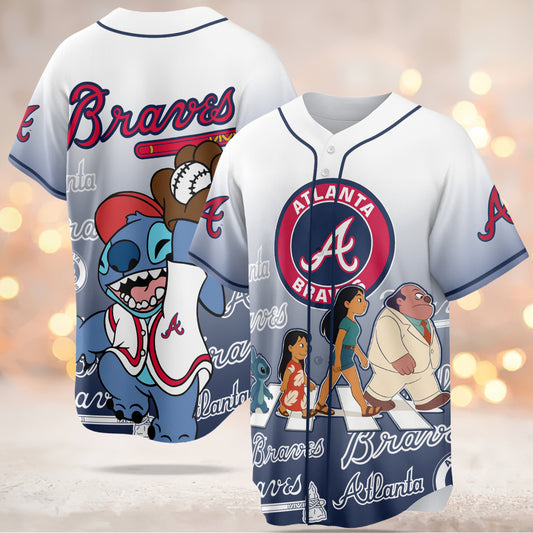 Atlanta Braves MLB x Lilo & Stitch Jersey Limited