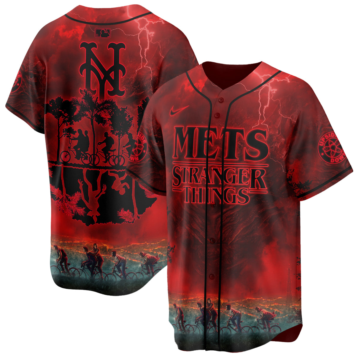 New York Mets MLB x Stranger Things Movies Baseball Jersey