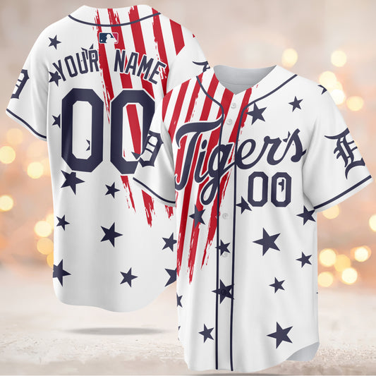 Detroit Tigers MLB 4th of July Baseball Jersey